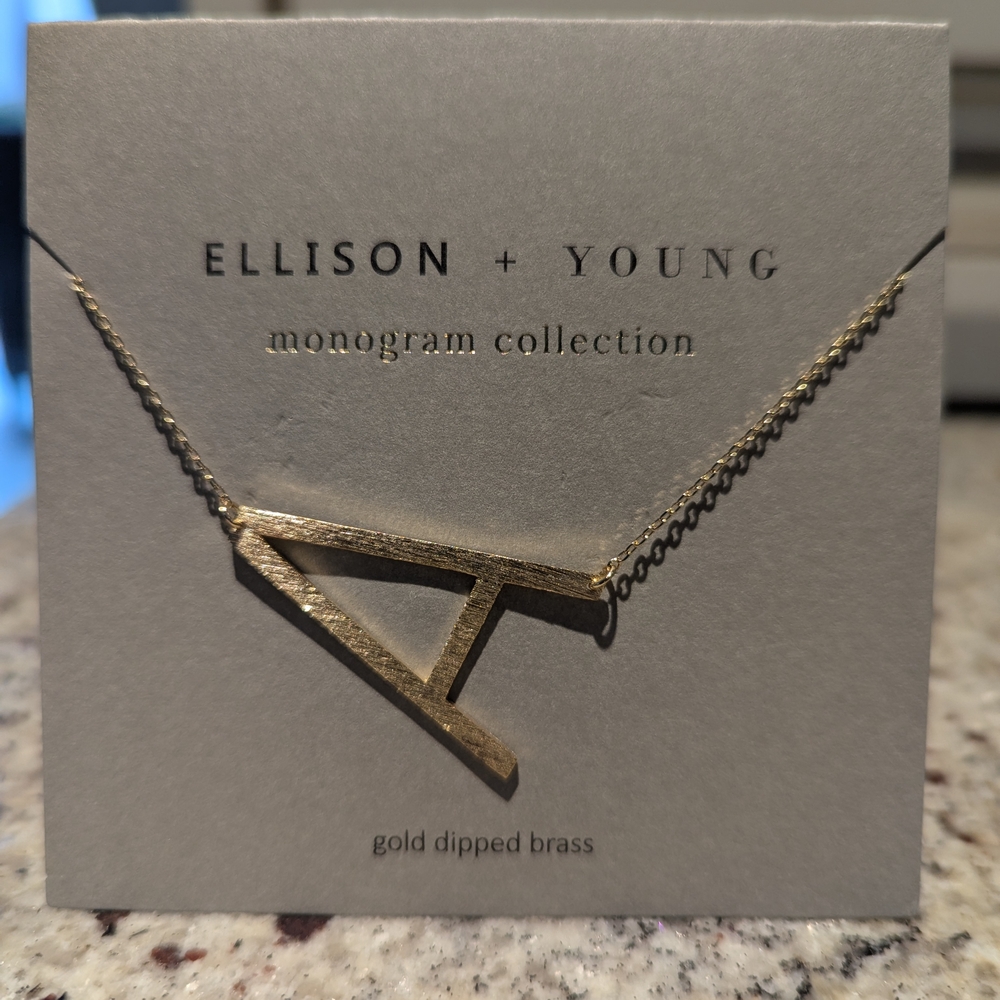 Ellison + Young Gold Dipped Brass Monogram Necklace